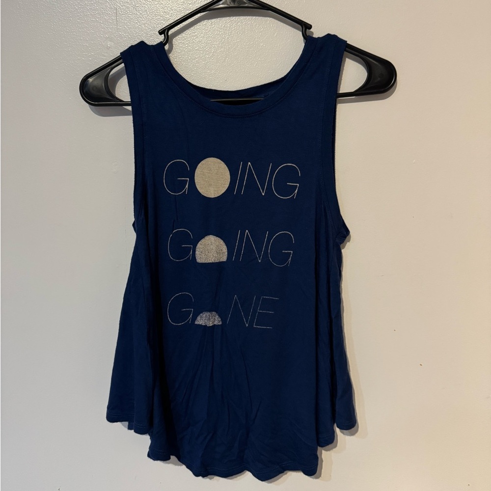 American Eagle Outfitters Dark Blue Graphic Tank